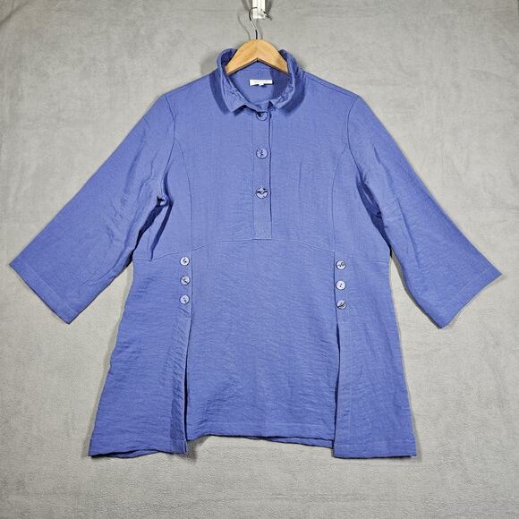 Habitat Clothes To Live In Tunic Womens Medium Purple Top Artsy Lagenlook Boho - Picture 1 of 14